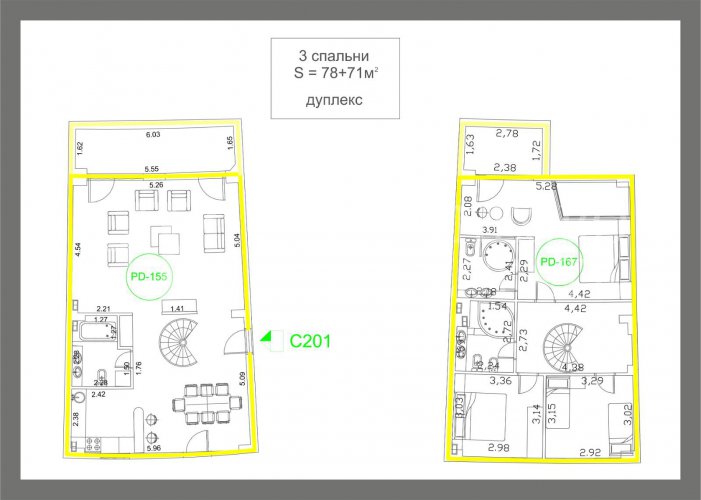 Dupleks apartman, 149m2, u Budvi – Bečići, u apart-hotelu Harmonija, sa prekrasnim pogledom na more, u Crnoj Gori.
